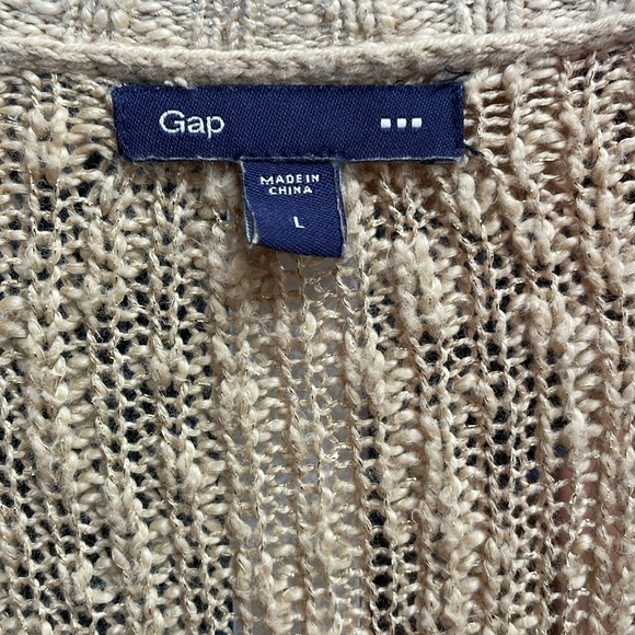 GAP-Women's Gold Button-Up Cardigan Sweater Size L - Picture 5 of 6